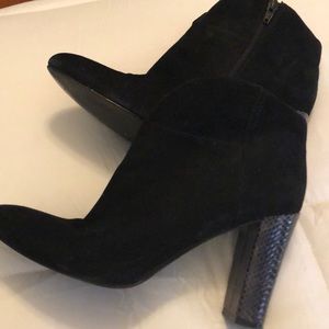 Nine West suede booties with animal print heel 8.5